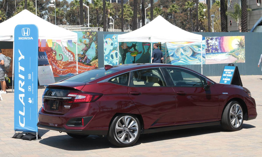 Honda Clarity on the front plaza during a festival